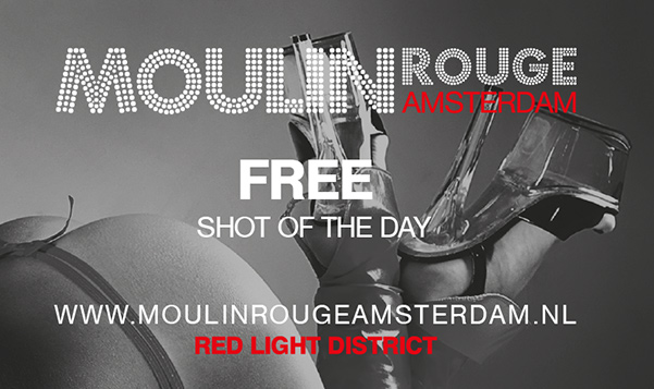 Voucher for a free shot of the day at Moulin Rouge